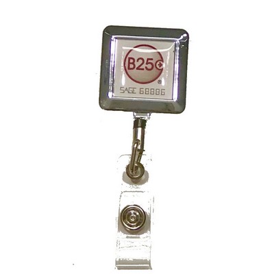 Square Metal Badge Reel w/Clip